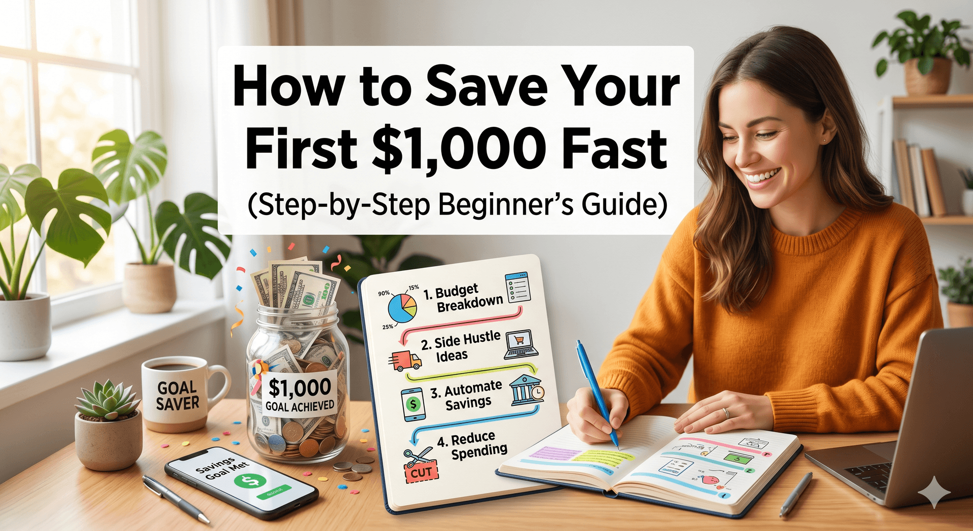 How to Save Your First $1,000 Fast (Step-by-Step Beginner’s Guide)